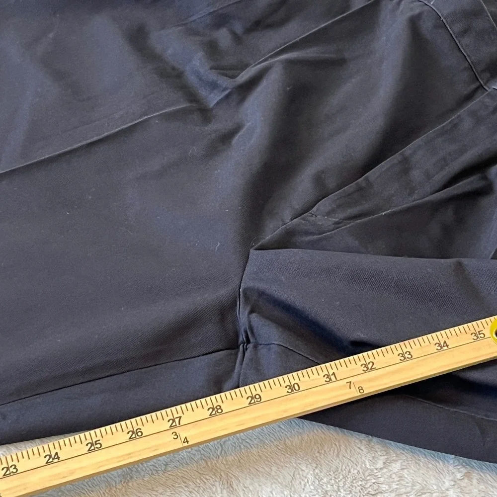 Mens Big & Tall 100% Cotton Pleated‎ Chino Pants 50x30 Black Cuffed Classic